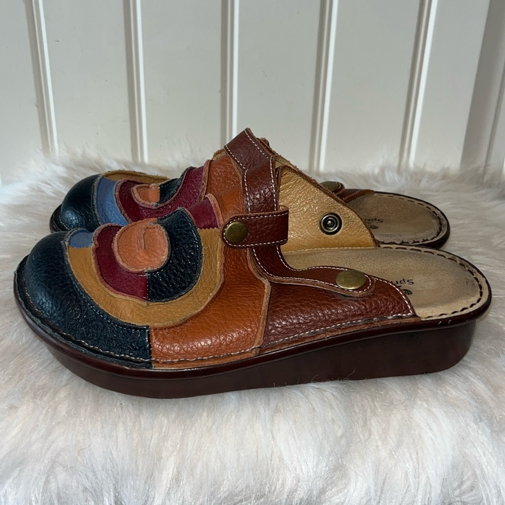 Colorful Leather Women's Clogs